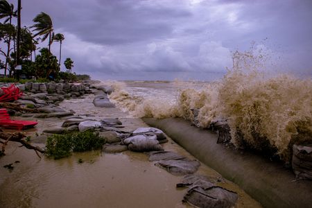 It was August 2nd, 2023 in Kuakata Sea Beach, Patuakhali, Barisal, Bangladesh. Stormy winds were blowing due to depression in the sea. The weather gave a very different and unusual vibe at the beach.