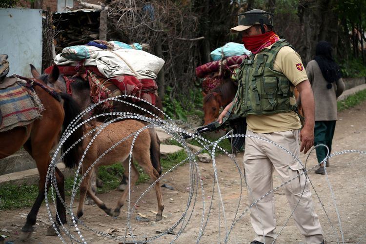 Three terrorists have been killed in an encounter with security forces in Jammu and Kashmir