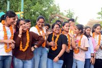 RSV Hr. Sec. School Class 12 students celebrate after CBSE declared the board exam results