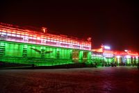 Bikaner Junction railway station illuminated with tri-colour lights to honor &quot;Operation Sindoor
