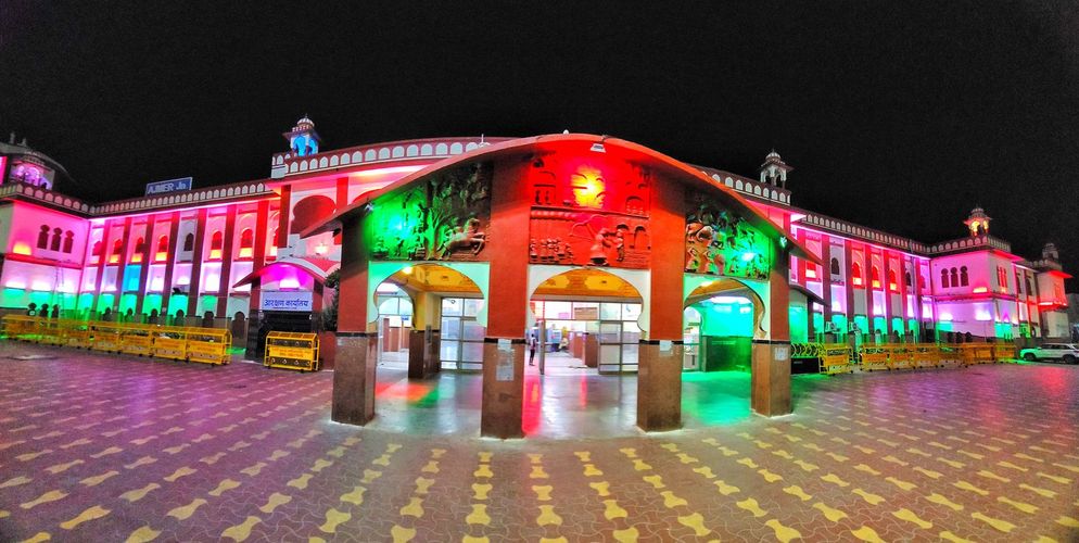 Ajmer railway station decorated with tricolour