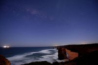 Stunning view of the milky way on iconic public attractions 12 apostle great ocean road