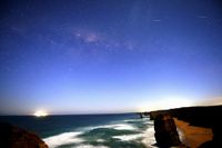 Stunning view of the milky way on iconic public attractions 12 apostle great ocean road