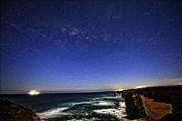 Stunning view of the milky way on iconic public attractions 12 apostle great ocean road