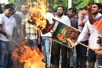 BJP activists protest in Kolkata against the SSC Scam