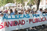Protest against the privatization of public healthcare