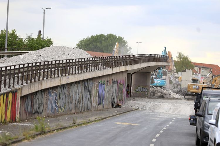 Germany: Demolition work on the Berliner Brücke at Wuhlheide