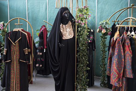 Hijab wear is exhibitedat the International Trade Fair for Clothing, Fashion, Accessories, Design, and Affiliated Industries (Tehran Modex 2021)