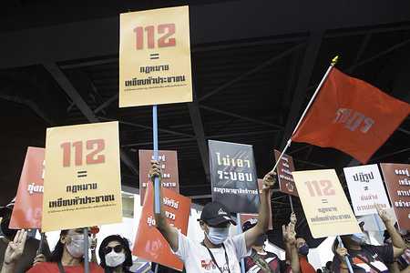 The demonstrators held the plaques canceling Article 112.