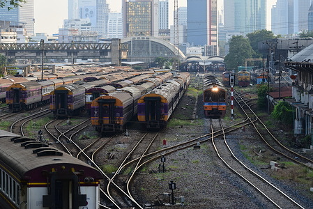 Thailand - November 20, 2021 Bangkok Railway Station Also known as "Hua Lamphong", the center of the rail transport system, Thailand's oldest, 105 years old, in the heart of Bangkok, soon all trains, especially long-distance trains will be moved to use Bang Sue Central Station as a new terminal.