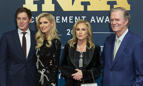 James Rothschild, Nicky Hilton Rothschild, Kathy Hilton and Richard Hilton attend 2021 Footwear News Acheivement Awards at Casa Cipriani South Seaport