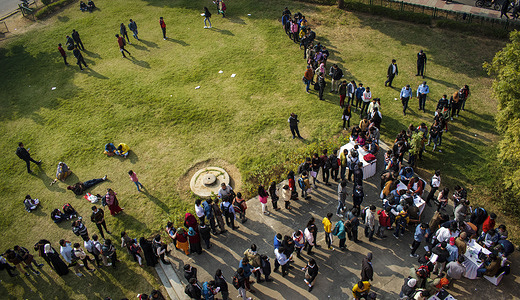 People standing in a queue for registration in a Job Fair in the capital city New Delhi. According to the data released on 1st December 2021, the unemployment rate in India from January to March 2021 stood at 9.3 percent, a little higher than the 9.1 the same period the previous year. Undeterred by travel restrictions being put in place in anticipation of a third-wave of Covid-19 pandemic, there has been a steady growth in overseas job searches by Indians with the US, Canada, the Middle East and the UK topping the list, according to a report.