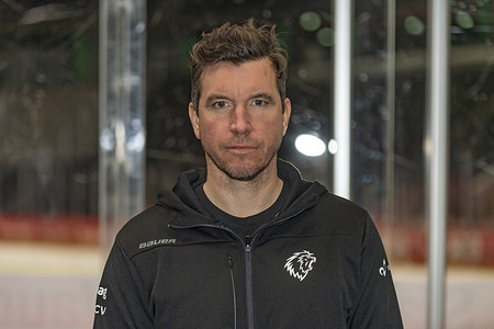 Press conference of Cristobal Huet, the legendary VI - Goalkeeper who is a French-Swiss former professional ice hockey goaltender currently a goalie coach for Lausanne HC of the National League.