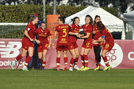 Mina Bergersen of AS Roma Women during the 12th day of the Serie A Championship between A.S. Roma Women and Empoli F.C. Ladies at the stadio Tre Fontane on 15th of January, 2022 in Rome, Italy.
