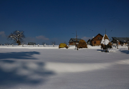 General view of a snow-covered village after heavy snowfall at a Village of Budgam district of Indian-Kashmir. Kashmir is presently under the grip of 40-day long harshest period of winter, known locally as ‘Chillai Kalan, which started from December 21. It is followed by a 20-day long ‘Chillai Khurd’ and a 10-day-long ‘Chilla Bachha’.