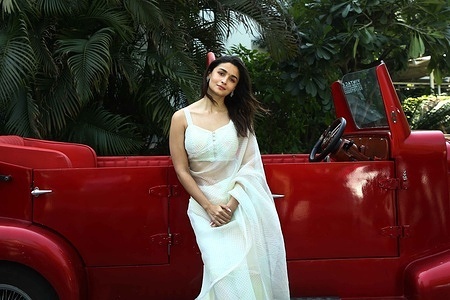 Bollywood actress Alia Bhatta promotes her upcoming movie Gangubai Kathiawadi.