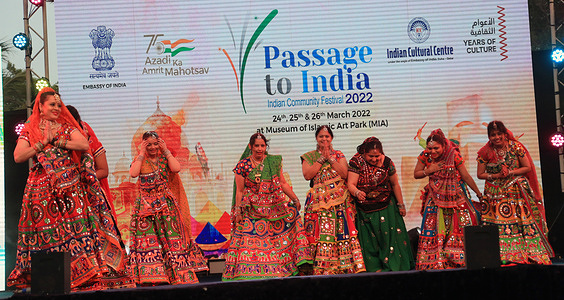 The Indian community festival ‘Passage to India 2022’ held at MIA Park in Doha, Qatar.
The festival marks the celebrations of the 75th anniversary of Indian Independence, the culmination of Qatar-India Year of Culture, and Qatar-Middle East, North Africa and South Asia (MENASA) Year of Culture.
The festival aims to exhibit and promote India’s diverse cultural richness and the achievements of modern India while boosting India-Qatar friendship.