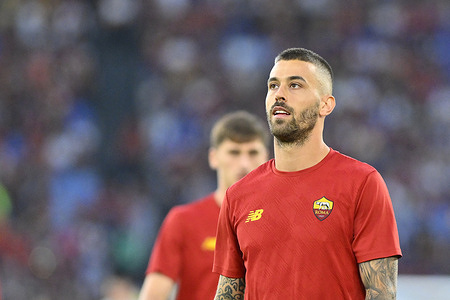 Leonardo Spinazzola of A.S. Roma during the 37th day of the Serie A Championship between A.S. Roma vs Venezia F.C. on 14th May 2022 at the Stadio Olimpico in Rome, Italy.