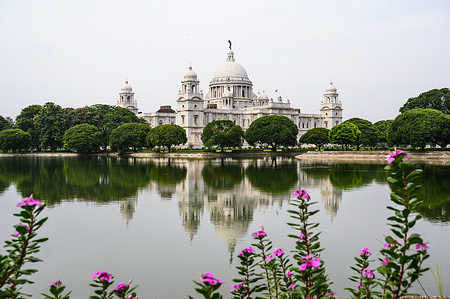 Victoria Memorial Kolkata is in from a different perspective on hot noon in Kolkata.