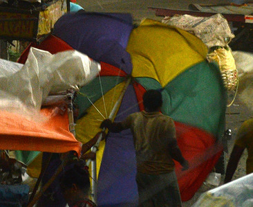 Heavy downpour in Kolkata 
at 4:00 PM today, a severe storm hit Kolkata and its surrounding areas. The temperature dropped for a while, and Kolkata residents breathed a sigh of relief. The cyclonic depression that has formed over the South Andaman Sea has brought heavy rain and thunderstorms. The AFC Cup match was postponed due to a sudden downpour, and flights were delayed for some time.