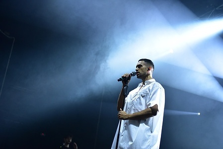 The Italian singer and lyricist Alessandro Mahmoud, known as Mahmood, performs in Napoli with his tour Ghettolimpo Tour