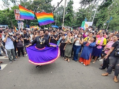 LGBTQ people celebrated pride walk in Kolkata.