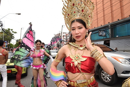 Members and allies of the LGBTQ+ community participate in Pride at the “Pattaya International Pride Festival 2022” event on Pattaya Second Road. Marching to Beach Road, Pattaya City, Chonburi Province, Thailand to celebrate pride month and support gender equality.