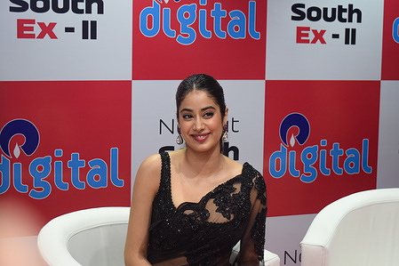Bollywood Actress Janhvi Kapoor pose for photographs at a launch event of a new Reliance Digital Store in New Delhi.