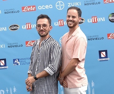 Luca Sciarrillo and Alessio Colucci,aka Ufozero2 at Giffoni Film Festival 2022 in Giffoni Valle Piana.