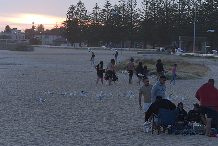 A large number of people enjoying at Altoona Beach during public holiday (Labor Day) in Melbourne.