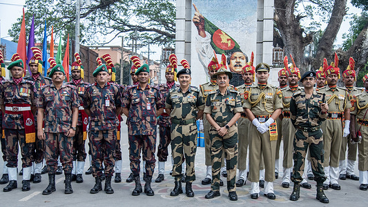 Different moments of joint retreat ceremony of BSF (Border Security Force) and BGB (Border Guard Bangladesh) at Petrapole-Benapole Indo-Bangla border on the 52nd Independence Day of Bangladesh.