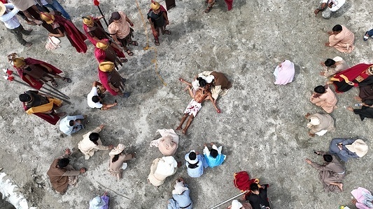 Wilfredo Salvador, 66-year-old is the oldest man who performs the actual crucifixion rites on April 7, 2023 in San Juan, San Fernando, Pampanga, Philippines. Salvador is a fisherman who has been volunteering to be crucified for 15 years since recovering from a nervous breakdown.  Actual crucifixion ritual in Pampanga is an annual Good Friday observance which was stopped for 3 years due to COVID 19 health restrictions.