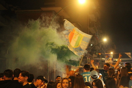 Celebrations and carousels of the SSC NAPOLI supporter, for the victory of the Serie A football championship.GV