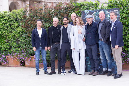 Cast attends the photocall of the film 'La Caccia' at the Cinema Barberini in Rome