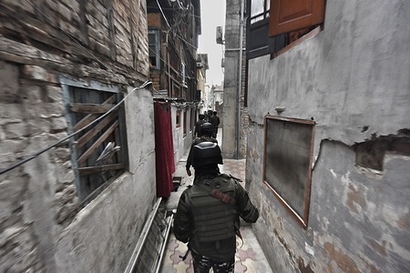 Indian army soldiers conduct search operation inside the residential houses as the city will host a tourism meeting as part of the G20 summit.