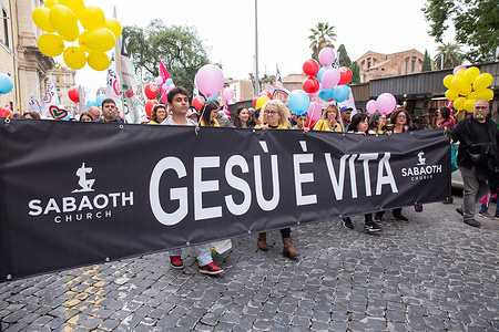 Demonstration in Rome in defense of life, of the traditional family, against abortion, on the occasion of Family Day 2023