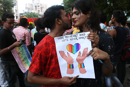 LGBTQ community take part during a rally to celebrate Love, Respect, Freedom, Tolerance, Equality and Pride.