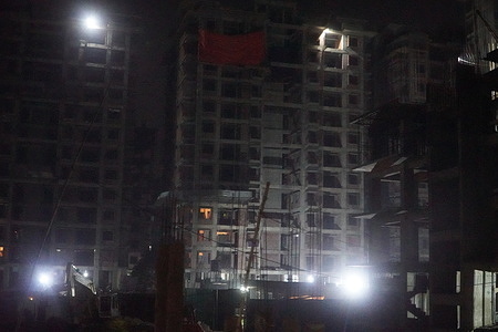 A general view of an under construction site in Dhaka.