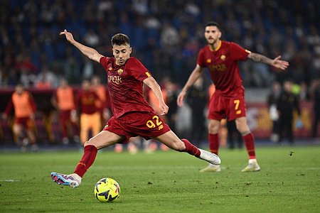 Stephan El Shaarawy of AS Roma during the Serie A match between AS Roma and Spezia at Stadio Olimpico on June 4, 2023 in Rome, Italy.