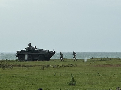 Despite of the heavy rains brought by Typhoon Dodong, the Coastal Defense Live Fire drill continue on the coast of Punta Baja in Rizal, Palawan, Philippines. The US Marines Corps and Philippine Marines Corps conducted a training on how to use different types of missiles to fend off a coastal invasion.