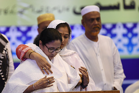 Mamata Banerjee, Chief Minister of West Bengal at the Imam and Muezzin Conference in Kolkata Netaji Indoor Stadium in India,Monday 21 August,2023.