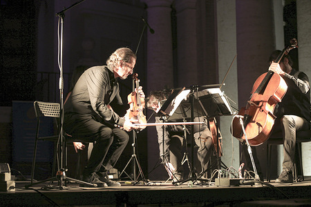 Pessoa Quartet at the 3rd day of Bravetta Music Festival at Cloister of the Good Shepherd . The Festival was sponsored by the XII Municipality with the participation of Roma Capitale and with the collaboration of the Marcello Malpighi Scientific High School of Rome.