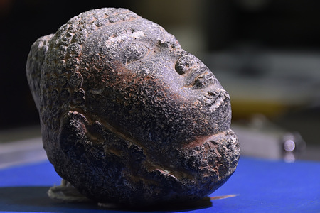 An antique sculpture of Lord Buddha (head portion) was found under the earth in the village Dhanki, Manbazar, Purulia, West Bengal recently on 31st July, 2023 
It is a very rare late Gupta and early Pala period (1200-1300 years old) granite sculpture of 12 cm height approximately 1.5 kg weight of Lord Buddha (accession number: MUS-337), with open leap and smile and having dreadlocks apparently looking the same as Sarnath School of Art. Finding the same in Purulia is very significant. 
This Sculpture of Lord Buddha is being shown at a press conference at the New Secretariat Building, Kolkata.