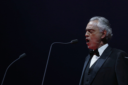 Italian tenor, singer, musician, multi-instrumentalist, writer and opera producer Andrea Bocelli, is seen on stage, during a concert of his most recent world tour, at the WiZink Center, in Madrid (Spain). Madrid hosts the most important Italian tenor of recent years, Andrea Bocelli, with two concerts, on September 20 and 21, where he is already sold out. These are the singer's only two performances this year in the country, where he has sold more than 24,000 tickets. These will be the only two dates in Spain of his international tour that is taking him to the best stages on all five continents in 2023. With more than 90 million records sold worldwide and more than 30 years of experience behind him, Andrea Bocelli is considered one of the most important singers in Italy and in the entire world. The total blindness that he suffered at the age of 12 due to glaucoma with which he was born did not prevent him from being one of the most versatile singers, publishing pop albums as well as opera or classical music. Throughout his career he has been invited to perform for four presidents of the United States of America, three Popes, the British Royal Family and a large number of prime ministers on the five continents.