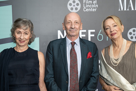 Nina Bernstein, Alexander Bernstein, Jamie Bernstein attend premiere of movie Maestro during 61st New York Film Festival at David Geffen Hall