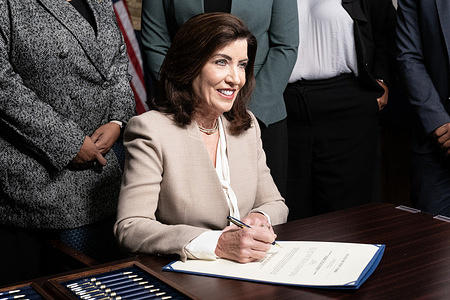 Governor Kathy Hochul signed Maternal and Infant Health Legislation at New York office.
