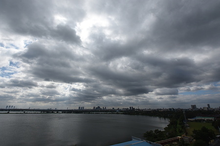 Heavy clouds seen over Kolkata sky. In a week-long crescendo, the system brewing in the Bay of Bengal has evolved into a full-fledged Cyclonic Storm Midhili, and it passes by without hitting Kolkata towards Bangladesh.