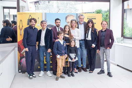Cast attends the photocall of the film 'La guerra dei nonni' at Le Meridien Visconti Hotel in Rome
