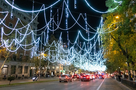 November 23, 2023; Madrid, Spain: Christmas lights in the Madrid streets. Today, the city of Madrid has carried out the lighting of the Christmas lights in Madrid.