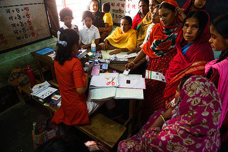 Nabin Nagar, A Village On The India-Bangladesh Border, Is Poorly Connected And Isolated From The Main Town Of Tehatta, India. So A Camp Was Set Up By The West Bengal State Government For Villagers To Distribute Medicine After Showing Aadhaar Cards Through A Medical Officer And With The Help Of Asha Workers Free Sugar-pressure Check-ups At Nabin Nagar Primary School. So On This Day, All The Poor Villagers From Elder To School Students Come To Nabin Nagar School For A Free Medical Checkup At Nabin Nagar, West Bengal, India On 30/11/2023.